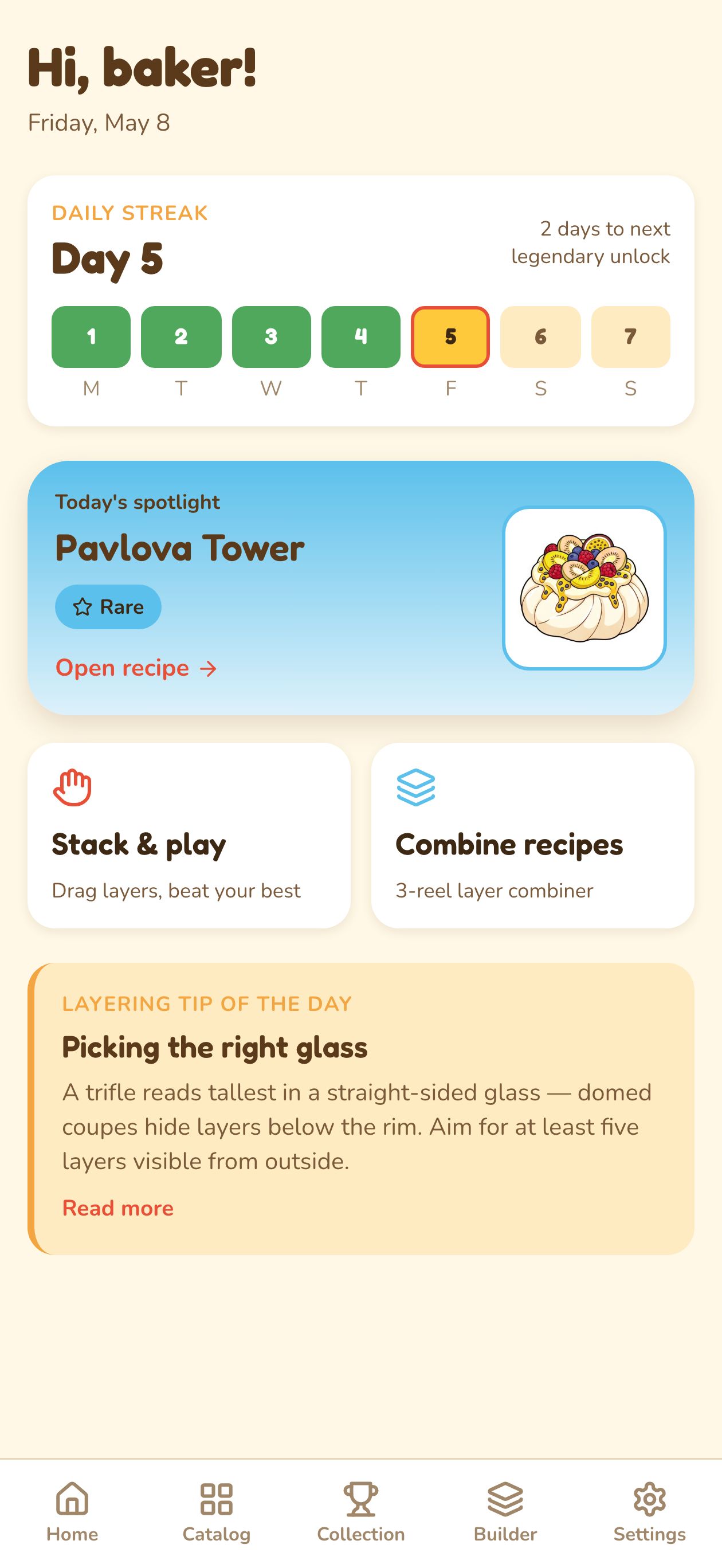 Ecuabet home screen with daily streak and spotlighted tower